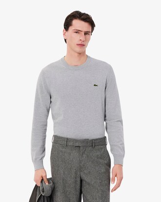 Pull coton uni col rond