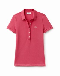 Polo slim fit Lacoste en mini piqu&eacute; de coton stretch uni