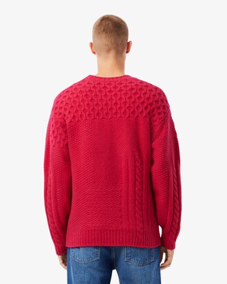 Pull relaxed fit laine effet patchwork