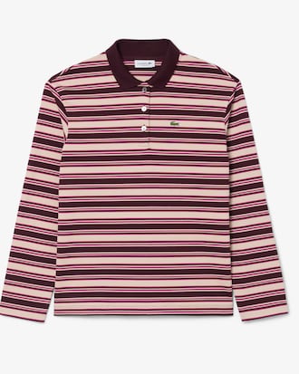 Polo manches longues rayures oversize