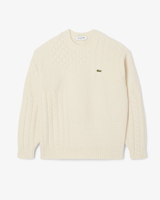 Pull relaxed fit laine effet patchwork