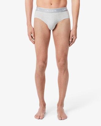 Lot de 3 slips coton uni sigl&eacute;s