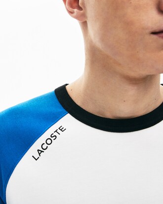 T-shirt unisexe Lacoste LIVE en coton &agrave; manches longues contrast&eacute;es
