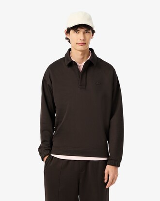 Sweatshirt polo loose fit molleton