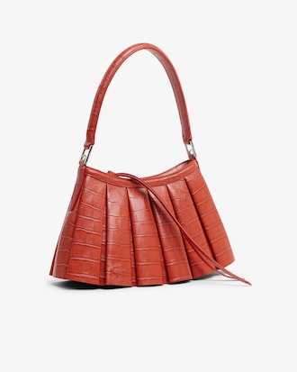 Petit sac Lenglen D&eacute;fil&eacute; en cuir effet crocodile