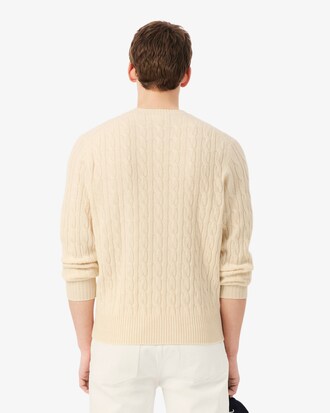 Pull torsad&eacute; en laine col rond