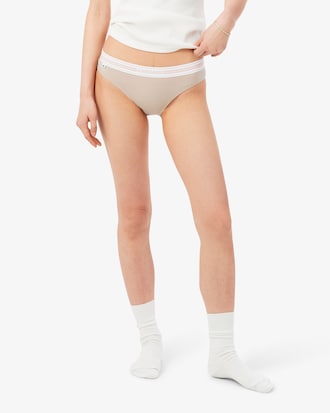 Culotte coton stretch ceinture contrast&eacute;e