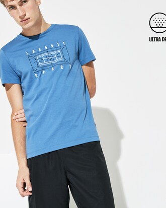 T-shirt col rond Tennis Lacoste SPORT ultra-dry et imprimé