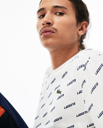 T-shirt col rond Lacoste LIVE en coton imprimé Lacoste