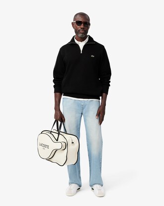 Sweatshirt zipp&eacute; interlock col montant