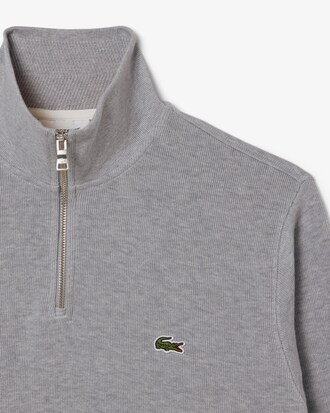 Sweatshirt zippé interlock col montant