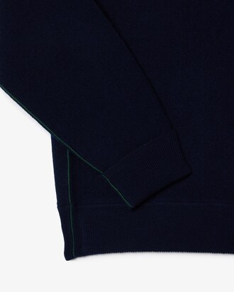 Pull polo relaxed fit en laine cardée