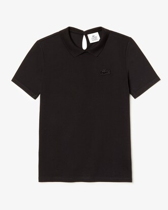 Polo slim fit Lacoste LIVE en piqu&eacute; stretch avec croco velours