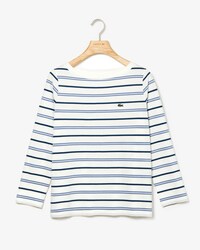 Marini&egrave;re col bateau &agrave; manches longues en coton m&eacute;lang&eacute;