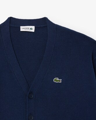 Cardigan col V coton et laine