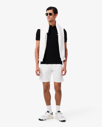 Short regular fit molleton bandes sigl&eacute;es