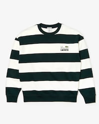 Sweatshirt unisexe Lacoste LIVE en molleton ray&eacute; avec broderie