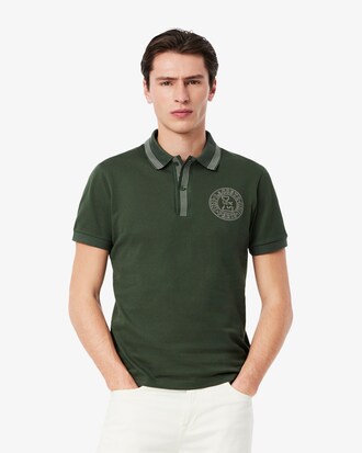 Polo L.12.12 regular fit badge imprimé