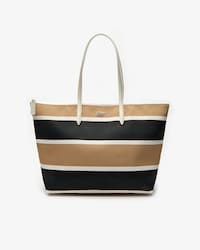 Sac cabas zipp&eacute; L.12.12 Concept en toile enduite ray&eacute;e