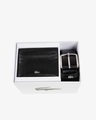Coffret ceinture en cuir et porte-cartes