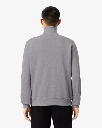 Sweatshirt zippé interlock col montant
