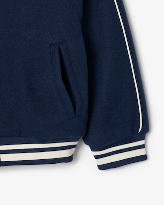 Blouson mixte effet laine feutr&eacute;e avec badge