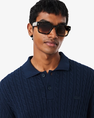 Polo maille torsad&eacute;e coton classic fit