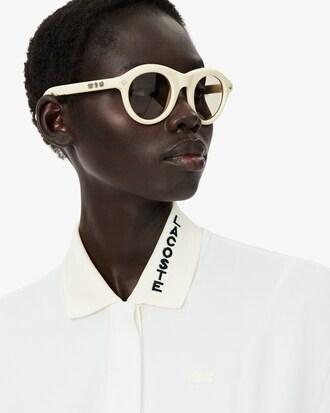 Robe col polo pliss&eacute;e broderie D&eacute;fil&eacute;