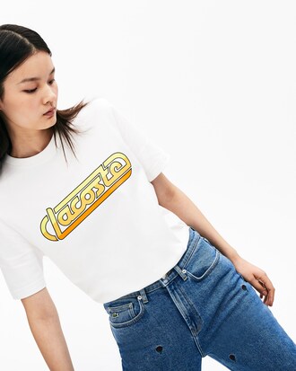 T-shirt unisexe Lacoste LIVE en coton avec signature racing