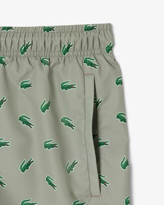 Short de bain court imprimé crocodile