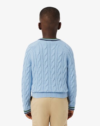 Pull col rond coton et laine