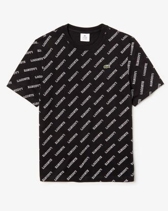 T-shirt col rond Lacoste LIVE en coton imprimé signature