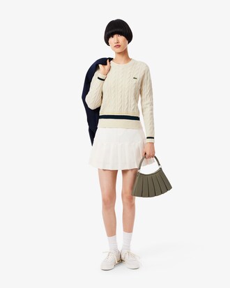 Pull col rond torsadé laine