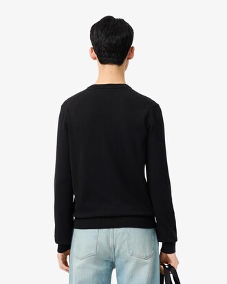 Pull coton uni col V