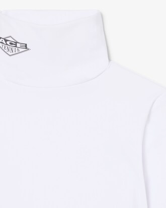 T-shirt col montant stretch imprim&eacute; D&eacute;fil&eacute;