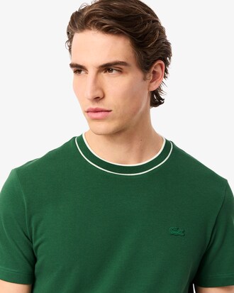 T-shirt en Piqué stretch col rayé