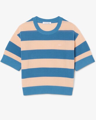 T-shirt maille r&eacute;sille rayures