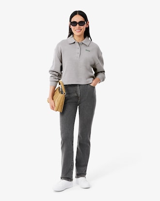 Sweatshirt col polo c&ocirc;tel&eacute; oversize