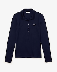 Polo slim fit Lacoste à manches longues en mini piqué stretch