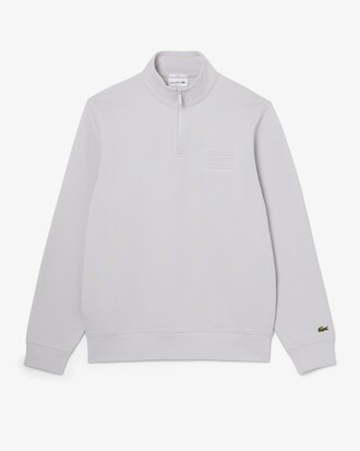 Sweatshirt col montant zipp&eacute; marquage emboss&eacute;