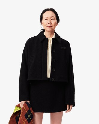 Veste courte oversize en laine vierge