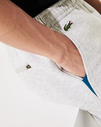 Jogging ajust&eacute; Lacoste SPORT en coton m&eacute;lang&eacute; uni