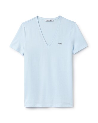 T-shirt col V slim fit en jersey de coton uni