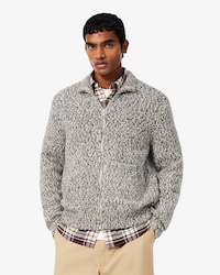 Pull zipp&eacute; laine maille moulin&eacute;e
