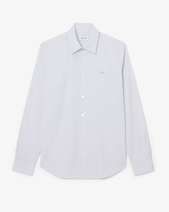 Chemise popeline stretch ray&eacute;e slim fit