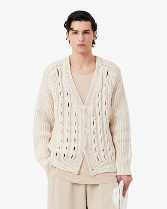 Cardigan torsades ajour&eacute;es D&eacute;fil&eacute;