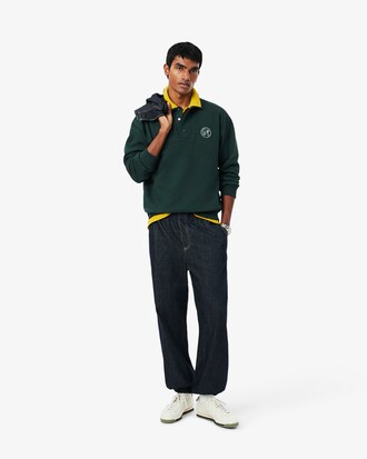 Sweatshirt col polo avec badge