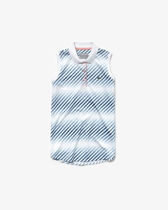 Polo sans manches Tennis Lacoste Sport en piqu&eacute; ultra-dry &agrave; rayures