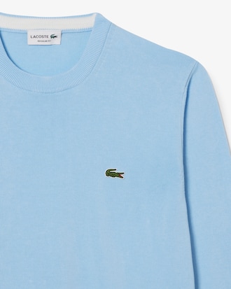 Pull coton uni col rond