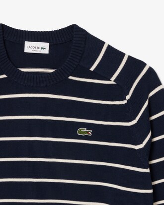 Pull coton rayé col rond